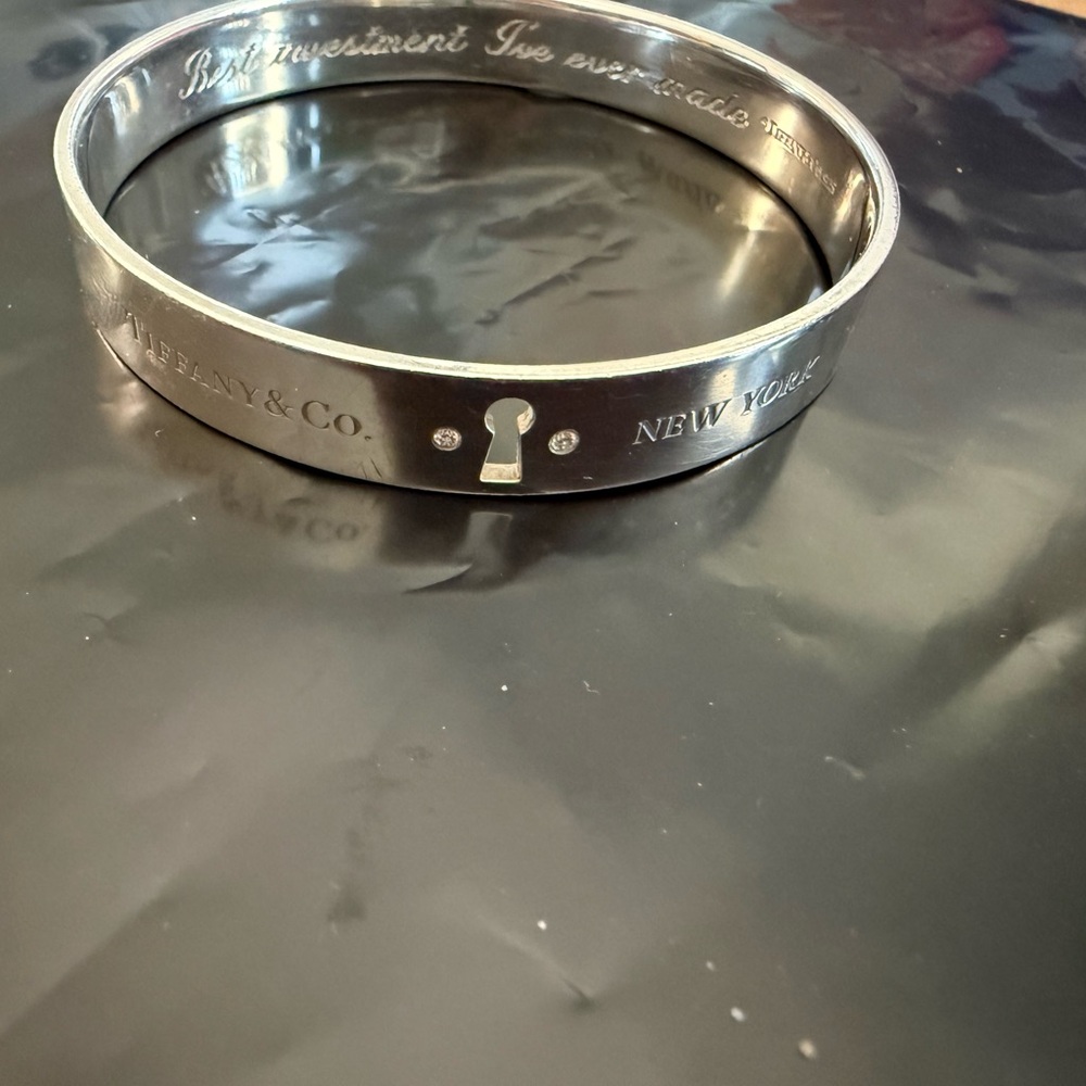 Tiffany & Co. Sterling Silver Engraved Bangle - Picture 5 of 5